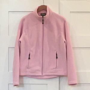 L.L. Bean Pink Fleece Full Zip Jacket Size L